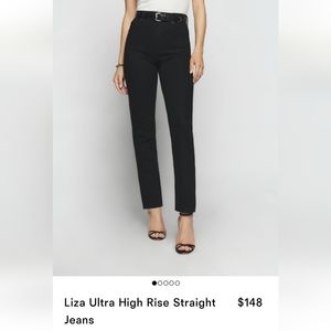 NEW Reformation Liza High Rise Black 30 Jeans